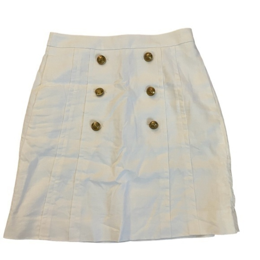 J.Crew A-Line White Linen Skirt